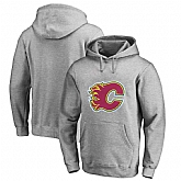 Men's Customized Calgary Flames Gray All Stitched Pullover Hoodie,baseball caps,new era cap wholesale,wholesale hats